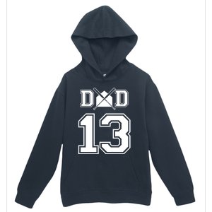 Number 13 Players Biggest Fan For Baseball Or Softball Dad Gift Urban Pullover Hoodie