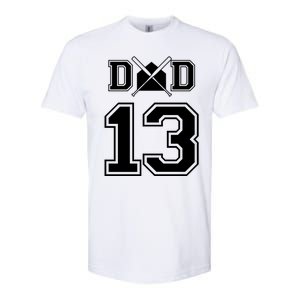 Number 13 Players Biggest Fan For Baseball Or Softball Dad Gift Softstyle CVC T-Shirt