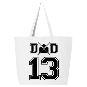 Number 13 Players Biggest Fan For Baseball Or Softball Dad Gift 25L Jumbo Tote