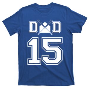 Number 15 Players Biggest Fan For Baseball Or Softball Dad Gift T-Shirt