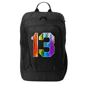 Number 13 Rainbow Pride Powder Tie Dye Flag Sports Fan Wear City Backpack