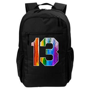 Number 13 Rainbow Pride Powder Tie Dye Flag Sports Fan Wear Daily Commute Backpack