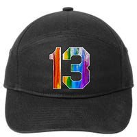 Number 13 Rainbow Pride Powder Tie Dye Flag Sports Fan Wear 7-Panel Snapback Hat