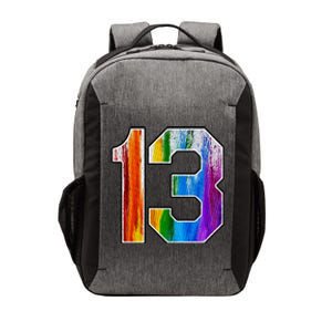 Number 13 Rainbow Pride Powder Tie Dye Flag Sports Fan Wear Vector Backpack