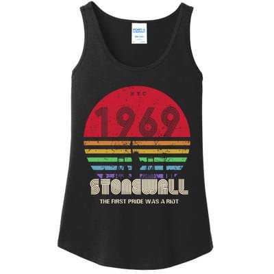 NYC 1969 Stonewall The First Pride Was A Riot LGBT Gay Lesbian Ladies Essential Tank