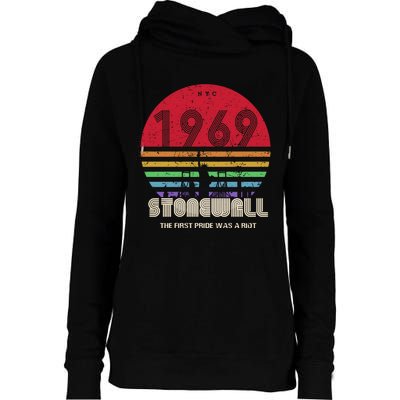 NYC 1969 Stonewall The First Pride Was A Riot LGBT Gay Lesbian Womens Funnel Neck Pullover Hood