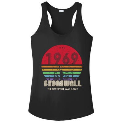 NYC 1969 Stonewall The First Pride Was A Riot LGBT Gay Lesbian Ladies PosiCharge Competitor Racerback Tank