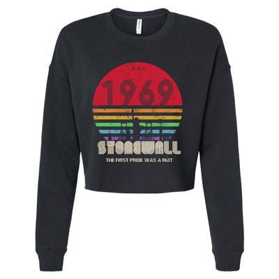 NYC 1969 Stonewall The First Pride Was A Riot LGBT Gay Lesbian Cropped Pullover Crew