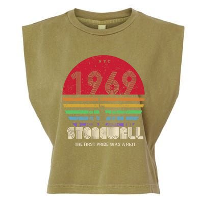 NYC 1969 Stonewall The First Pride Was A Riot LGBT Gay Lesbian Garment-Dyed Women's Muscle Tee