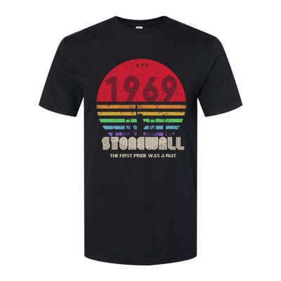 NYC 1969 Stonewall The First Pride Was A Riot LGBT Gay Lesbian Softstyle CVC T-Shirt