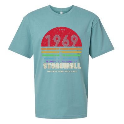 NYC 1969 Stonewall The First Pride Was A Riot LGBT Gay Lesbian Sueded Cloud Jersey T-Shirt