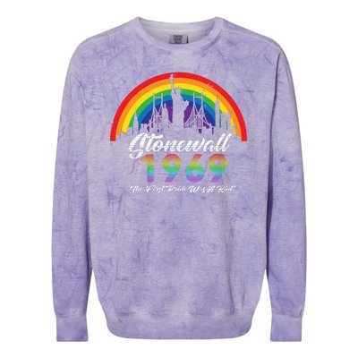 NYC 1969 Stonewall The First Pride Was A Riot LGBT Gay Lesbian Colorblast Crewneck Sweatshirt