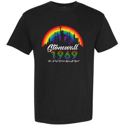 NYC 1969 Stonewall The First Pride Was A Riot LGBT Gay Lesbian Garment-Dyed Heavyweight T-Shirt