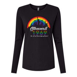 NYC 1969 Stonewall The First Pride Was A Riot LGBT Gay Lesbian Womens Cotton Relaxed Long Sleeve T-Shirt