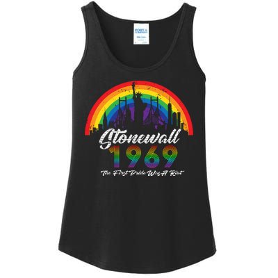 NYC 1969 Stonewall The First Pride Was A Riot LGBT Gay Lesbian Ladies Essential Tank