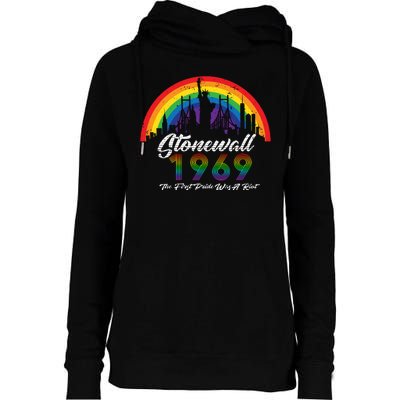 NYC 1969 Stonewall The First Pride Was A Riot LGBT Gay Lesbian Womens Funnel Neck Pullover Hood