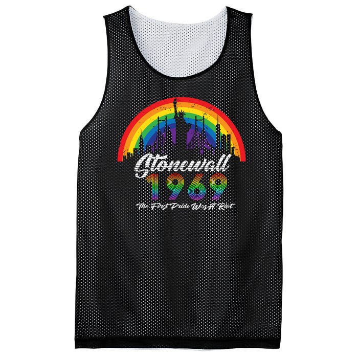 NYC 1969 Stonewall The First Pride Was A Riot LGBT Gay Lesbian Mesh Reversible Basketball Jersey Tank