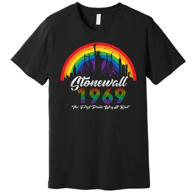 NYC 1969 Stonewall The First Pride Was A Riot LGBT Gay Lesbian Premium T-Shirt