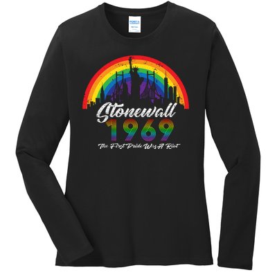 NYC 1969 Stonewall The First Pride Was A Riot LGBT Gay Lesbian Ladies Long Sleeve Shirt