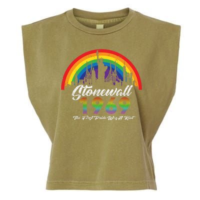 NYC 1969 Stonewall The First Pride Was A Riot LGBT Gay Lesbian Garment-Dyed Women's Muscle Tee