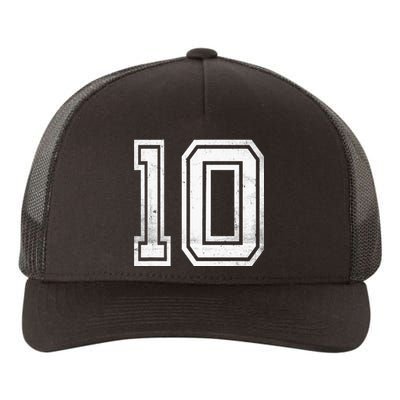 Number 10 Ten Sports Jersey Lucky No. Birthday Age Vintage Yupoong Adult 5-Panel Trucker Hat