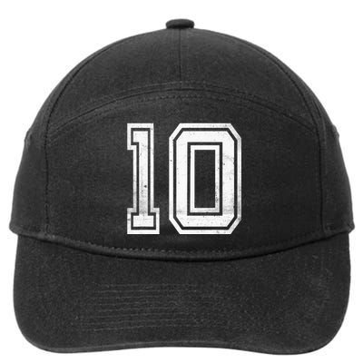 Number 10 Ten Sports Jersey Lucky No. Birthday Age Vintage 7-Panel Snapback Hat