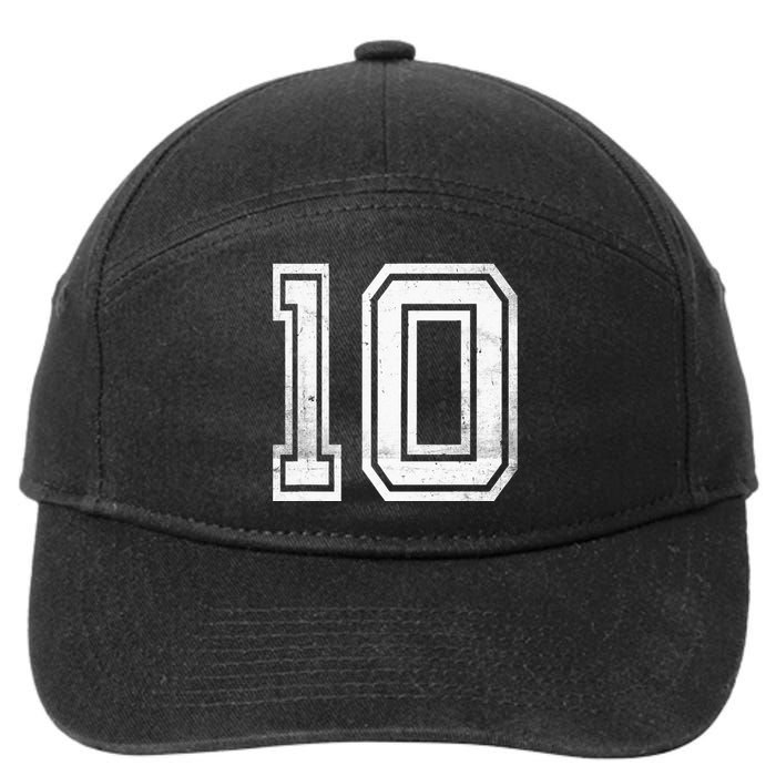 Number 10 Ten Sports Jersey Lucky No. Birthday Age Vintage 7-Panel Snapback Hat