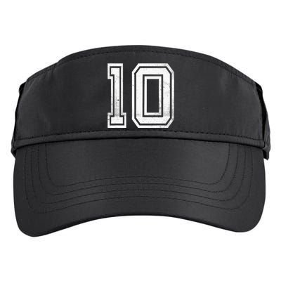 Number 10 Ten Sports Jersey Lucky No. Birthday Age Vintage Adult Drive Performance Visor