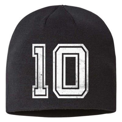 Number 10 Ten Sports Jersey Lucky No. Birthday Age Vintage Sustainable Beanie