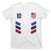 Number 10 USA Soccer American Flag Football Jersey T-Shirt