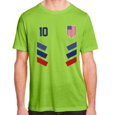 Number 10 USA Soccer American Flag Football Jersey Adult ChromaSoft Performance T-Shirt