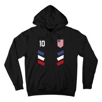 Number 10 USA Soccer American Flag Football Jersey Hoodie