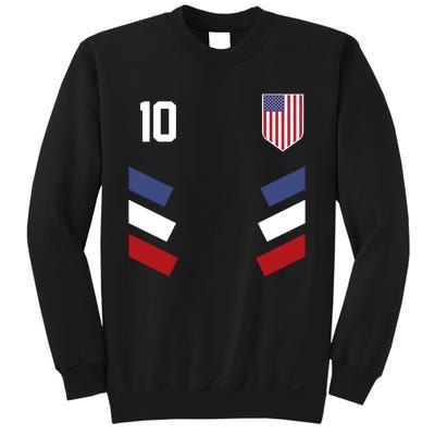 Number 10 USA Soccer American Flag Football Jersey Sweatshirt