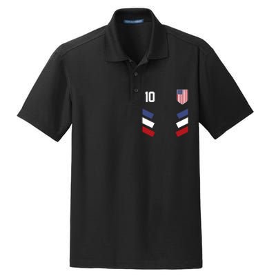 Number 10 USA Soccer American Flag Football Jersey Dry Zone Grid Polo