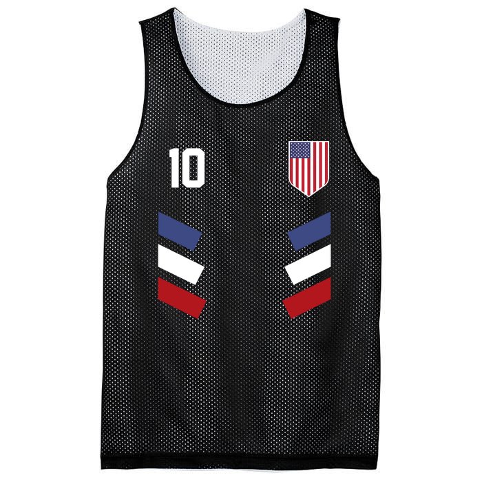 Number 10 USA Soccer American Flag Football Jersey Mesh Reversible Basketball Jersey Tank