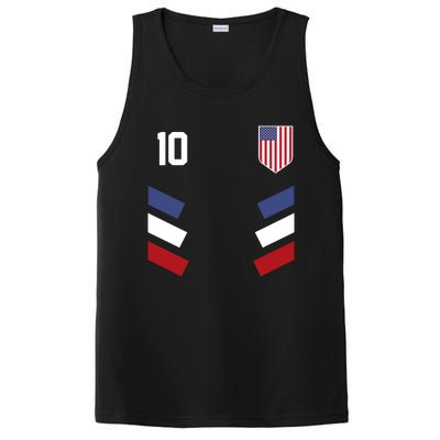 Number 10 USA Soccer American Flag Football Jersey PosiCharge Competitor Tank