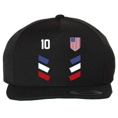 Number 10 USA Soccer American Flag Football Jersey Wool Snapback Cap