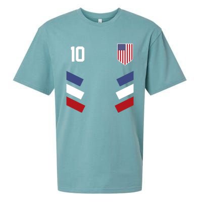 Number 10 USA Soccer American Flag Football Jersey Sueded Cloud Jersey T-Shirt