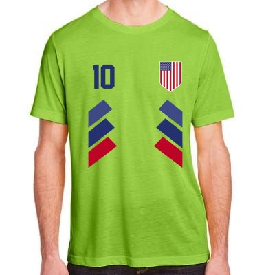 Number 10 USA Soccer American Flag Football Jersey Adult ChromaSoft Performance T-Shirt