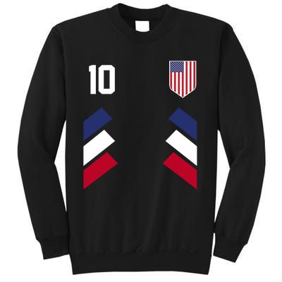 Number 10 USA Soccer American Flag Football Jersey Sweatshirt