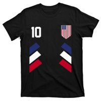 Number 10 USA Soccer American Flag Football Jersey T-Shirt