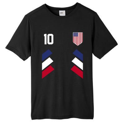 Number 10 USA Soccer American Flag Football Jersey Tall Fusion ChromaSoft Performance T-Shirt