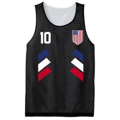 Number 10 USA Soccer American Flag Football Jersey Mesh Reversible Basketball Jersey Tank