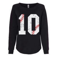 Number 10 Vintage 10th Birthday Baseball Lover 10 Years Old Womens California Wash Sweatshirt