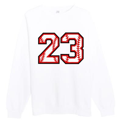 Number 23 Baseball Lucky Favorite Jersey Number Premium Crewneck Sweatshirt