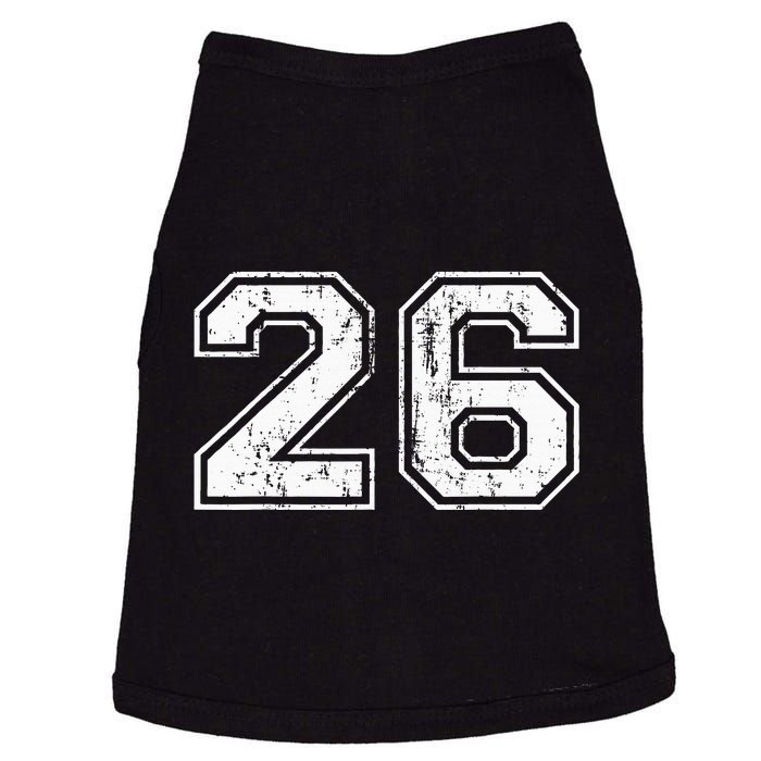 Number 26 Distressed Vintage Twenty Six Sports Team Practice Doggie Tank