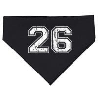 Number 26 Distressed Vintage Twenty Six Sports Team Practice USA-Made Doggie Bandana