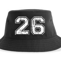 Number 26 Distressed Vintage Twenty Six Sports Team Practice Sustainable Bucket Hat