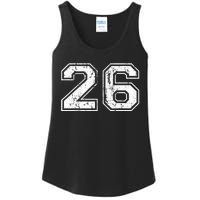 Number 26 Distressed Vintage Twenty Six Sports Team Practice Ladies Essential Tank