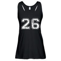 Number 26 Distressed Vintage Twenty Six Sports Team Practice Ladies Essential Flowy Tank